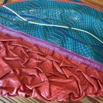 Vtg Carlo Fiori Purse Brightly Colored Snake Leather Crossbody Zip Tassles Italy Pink Photo 4