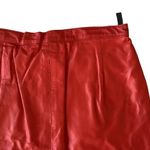 Genuine Leather Pencil Skirt Red Size 10 Photo 1