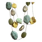 Earth Tone Stone Tiered Necklace Three Strand Adjustable Length Green Tones Photo 1