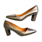 Cole Haan  Grand OS Bronze Mirror Leather Block Heel Pumps Womens Size 7 Dressy Photo 2