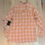 Hurley  orange Plaid Button-Up Shirt button up button down top Photo 1