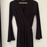Topshop Black V Neck Long Sleeve Romper Photo 0
