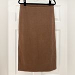 American Eagle NEW  Stretch High-Waisted Ribbed Knit Midi Skirt Brown sz Large Photo 5
