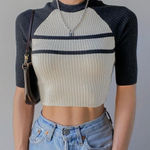 BDG ✨  Sloan Sweater Tee Gray Cream Medium NWT Photo 0