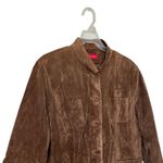 Anne Klein Vintage Y2k Suede Leather Button Up Jacket chocolate Brown XL Photo 10