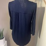 Democracy  navy button size XS top embroidered accent Photo 6