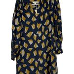 SEE U SOON NAVY BLUE, GOLD & GRAY LIGHTWEIGHT PULLOVER DRESS SIZE SMALL Photo 0