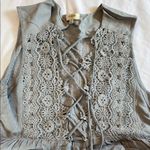 Umgee  Gray Lace Trim Dress Photo 2