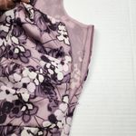 Loft Ann Taylor Sleeveless Blouse Lined Zipper Floral Purple& White Size 6P Photo 4
