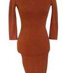 Lulus Size XS Conversation Starter Rust Orange Mock Neck Midi Dress Photo 0