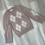 Magaschoni  Cashmere Sweater argyle crewneck long sleeve womens Pink (small) Photo 0