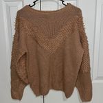 She & Sky Textured V Sweater Blush Tan Small/Medium Photo 1