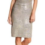 Vince Camuto Drape Metallic Gold Dress Photo 0