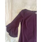 Vince Camuto Plum Purple Sheath Sweater Dress Flare Bell Tiered Sleeve. 6 P Photo 3