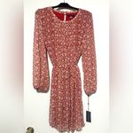 Tommy Hilfiger NWT Floral Chiffon Mini Dress in Samba Red, Size 10 Photo 1