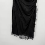 Fairweather 90s Vintage Black Strapless Glitter Ruffle Mini Dress Party Medium Photo 3