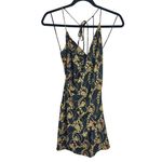 ASTR The Label Mini Dress Chain Reaction Black Gold Chain Print Tie Back Photo 2