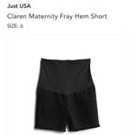 Just USA Stitch Fix Claren Maternity Frayed Cuff Black Denim Shorts Photo 3