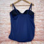 Cacique Lane Bryant  | 42D Navy Tankini Swimsuit Top W/Built in Molded Cups Photo 7