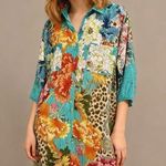 Johnny Was NWOT  Blue Leopard Shirt Dress or Cover Up Multicolor Size S Photo 0