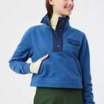 Outdoor Voices  Cropped Organic Cotton Terry Snap Sweatshirt Photo 0