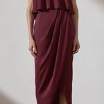 Shona joy Luxe Cocktail Frill Dress Garnet Burgundy Photo 0