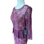 Adrianna Papell Plum Lace Peplum Dress Women's Size 4 Cocktail Holiday NWT $180 Photo 1