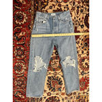 AGOLDE Womens  Button Fly 90 's Mid Rise Loose Fit Distressed Jeans in Fall Out Photo 1