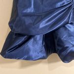 Jessica McClintock VTG  80s  Satin Blue Strapless Bubble Mini Dress Sz 5 Photo 6