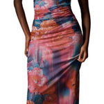 Anthropologie The Soleil Slim Strapless Ruched Mesh Dress - M Photo 0