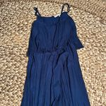 Lovers + Friends EUC  Walk in the Park Pleated Jumpsuit Navy Size L Photo 5