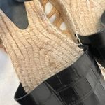 Vince  Edina Black Croc Embossed Black Leather Espadrille Sandal Platform Edie 11 Photo 6