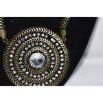 Chico's  Boho Round Bronze Rhinestone Pendant Statement 22 inch Necklace Photo 1