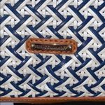 Rebecca Minkoff  Womens Handbag Leather Woven Purse Shoulder Bag Blue White Photo 8