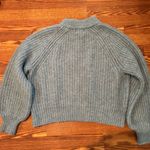 Universal Threads Universal Thread Baby Blue Chunky Knit Pullover with mock neck & balloon sleeves Photo 1