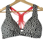 a.n.a  Black & White Geometric Printed Coral Macrame Racerback Bikini Swim Top 10 Photo 0