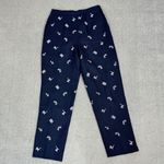 Talbots Irish Linen Paris Embroidered Trouser Pants Blue 6 Eiffel Tower Photo 7