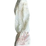 Cal Style Tunic Dress Off the Shoulder 3/4 Lace Sleeve Beige Boho Chic Festival Tan Size L Photo 3