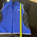 The North Face Women’s Blue Gray Fleece Vest Full Zip Pockets Med Running Exercise Photo 7