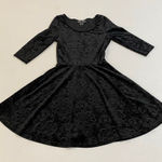 Spin Doctor Black Velvet Damask Dress XS Gothic Witchy Fit & Flare Photo 0