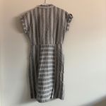 Polagram NWT Bohme Boutique 100% Cotton Button Down Midi Dress Size Small Stripped Blue Photo 6