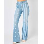 Judy Blue NWT The Americana Flare Jeans High Waist Patriotic Stars Stripes 7/28 Photo 3