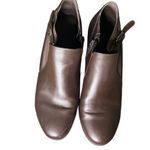 Croft & Barrow  Ortholite Ankle Booties Block Heel Side Zip Brown 9.5 Photo 2