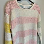 Adrienne Vittadini Vintage  Striped Sequined Sweater - size Large Photo 1