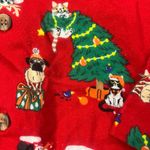 Old Navy  Christmas cat dog print pajama top red button shirt women’s L festive Photo 2