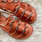 Bernardo Leather Gladiator Sandal Coral color with Silver Hook Detail Photo 1