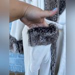 Pottery Barn  White Faux Fur Trim robe size medium Photo 4