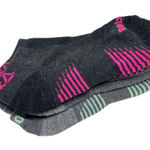 Reebok NEW No Show Socks 3-Pair Active Stripes Pink Black Gray Blue Athletic Photo 0