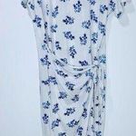 Polo Ralph Lauren Faux Wrap Tee Dress Floral Blue White Tied Front Maxi Medium Photo 0
