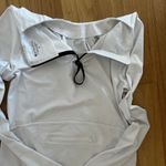 Athleta ‎ Top Womens Small White Back 1/4 Zip  Activewear Long Sleeve Thumbholes Photo 6